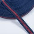 Ткани фурнитура для декоративных изделий - Декоративная киперная лента елочка сине-красная 15 мм