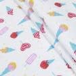 Ткани для детской одежды - Фланель белоземельная сладости