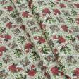 Тканини для декоративних подушок - Екокотон новорічний бері