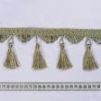 Тканини фурнітура для декора - Бахрома Бріджит китиця оливка меланж