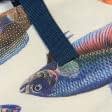 Ткани готовые изделия - Сумка шоппер Рыбы цветные / фон молочный  50х50 см