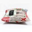 Тканини готові вироби - Чохол на подушку новорічний Колаж листівок червоний, сірий 45х45см (173581)