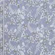 Ткани для пэчворка - Декоративная ткань панама Адель/ADELE цветы мелкие белый фон серо-лавандовый