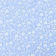 Ткани хлопок - Тик наперниковый голубой цветы серебро