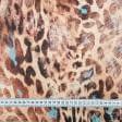 Тканини для хусток та бандан - Атлас шовк стрейч леопард світло-коричневий