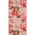 Ткани хлопок - Ткань полотенечная вафельная набивная розы розовый