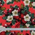 Тканини для скрапбукінга - Новорічна тканина лонета Різдвяник фон червоний
