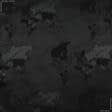 Тканини віскоза, полівіскоза - Підкладковий жакард "карта світу" чорний