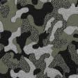 Тканини віскоза, полівіскоза - Трикотаж фукро камуфляж хакі, сірий, чорний