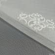 Ткани для драпировки стен и потолков - Тюль микросетка вышивка Фелиция молочная (купон)