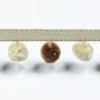 Ткани фурнитура для декора - Тесьма репсовая с помпонами Ирма цвет крем,коричневый 20 мм