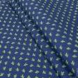 Ткани для детской одежды - Экокоттон кактусы фон синий