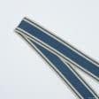 Ткани готовые изделия - Тесьма двухлицевая полоса Раяс синий, св.беж 48мм (25м)