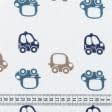 Тканини для сорочок і піжам - Фланель білоземельна дитяча машинки