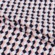 Тканини для футболок - Трикотаж принт геометрія рожевий, фіолетовий, білий