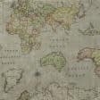 Тканини для яхт і катерів - Тканина з акриловим просоченням Карта світу бежевий