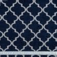 Ткани для декоративных подушек - Шенилл жаккард марокканский ромб  синий