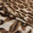 Тканини для суконь - Креп жоржет леопард бежевий/чорний