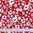 Тканини для одягу - Платтяна Гала білі квіти на червоному