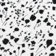 Тканини для суконь - Штапель Фалма принт чорні квіточки на білому
