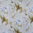 Ткани портьерные ткани - Декоративная ткань Наяда тюльпан цвет серо-голубой