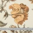 Ткани портьерные ткани - Декоративная ткань панама Рамас /RAMAS  цветы, карамельная