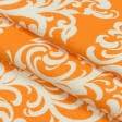 Тканини льон - Декор карусель вензель, оранж 280см