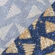 Ткани портьерные ткани - Новогодняя ткань лонета Елка золото, синий