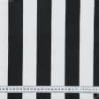 Ткани портьерные ткани - Декоративная ткань лонета Полоса черный, белый