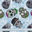 Тканини для покривал - Декоративна тканина лонета калавера/calaveras /кольорові черепи