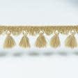 Тканини фурнітура для декора - Бахрома Фіджі пензлик колір золото, бежевий