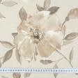 Ткани хлопок смесовой - Декоративная ткань Ламбада /LAMBADA цветы т.беж, серый