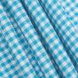 Тканини для скатертин - Декоративна тканина Клітинка дрібна блакитна