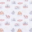 Ткани для пеленок - Фланель детская белоземельная спящие зверушки