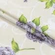 Тканини бавовняні сумішеві - Бязь набивна голд DW квіти фіолетовий