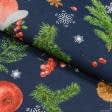 Тканини новорічні тканини - Тканина скатертна рогожка Новорічна снігери