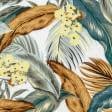 Тканини для блузок - Штапель Фалма принт велике листя на молочному