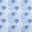 Ткани спец.ткани - Полупанама ТКЧ набивная цветы серо-голубая