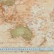 Ткани портьерные ткани - Декоративная ткань лонета Карта мира св.кирпичный