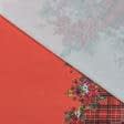 Ткани хлопок смесовой - Декоративная новогодняя ткань лонета Пуансетия купон красный