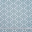 Тканини портьєрні тканини - Жакард Мистрал ромб колір  блакитна лазур