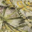Ткани для декоративных подушек - Декоративная ткань Осенние листья желтый, т.зеленый