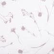 Ткани хлопок - Бязь ТКЧ набивная васильки лиловые на белом фоне