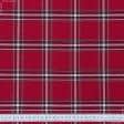 Ткани для декоративных подушек - Декоративная новогодняя ткань Гленкольт клетка красная