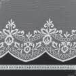 Тканини гардинні тканини - Тюль вишивка Августа фестон білий блиск з фестоном