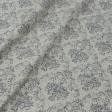 Ткани для квилтинга - Декоративная ткань лонета Танит вензель т.серый