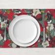 Ткани текстиль для кухни - Сет сервировочный  Новогодний / Рождественник фон красный 32х44 см  (173560)