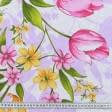Ткани для постельного белья - бязь набивная ГОЛД DW тюльпаны розовые