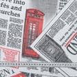 Ткани для дома - Тюль кисея Британские новости цвет красный, черный