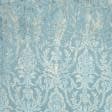 Тканини портьєрні тканини - Велюр жакард Вільнюс принт / VILNIUS  фон блакитний із золотим напиленням